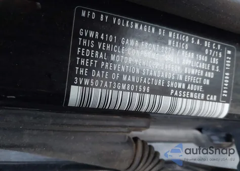 2016 Volkswagen Beetle 1.8T Se from USA, damaged, VIN 3VW507AT3GM801596